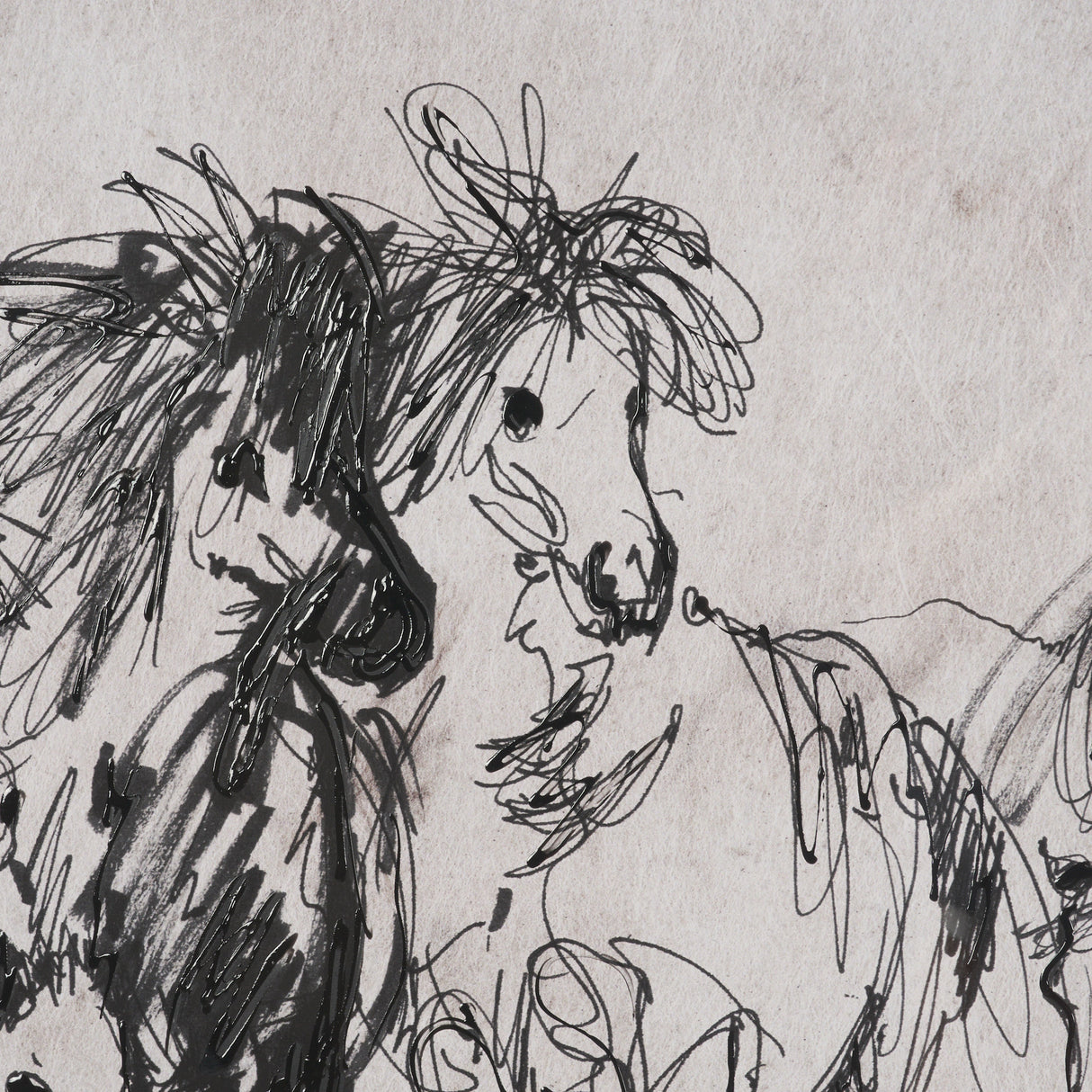 Pony Sketches II by Mercana Studio Hand-Embellished Framed Artwork Matted under Glass from Mercana - Luna Furniture