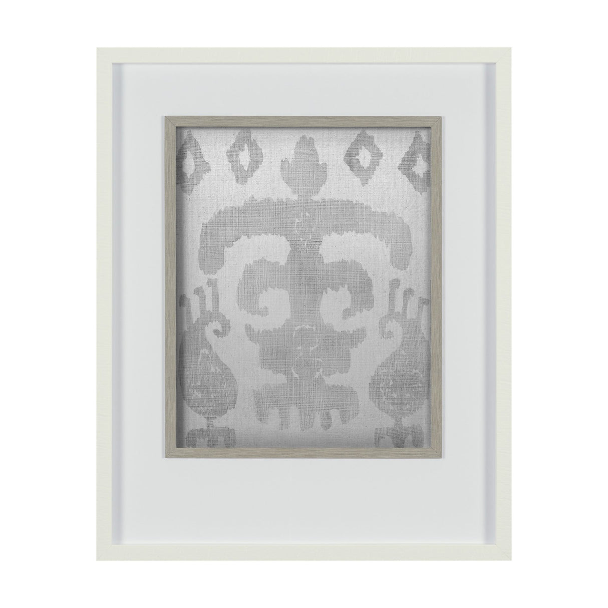 Shadow Ikat III by Chariklia Zarris a Hand Embellished Textured Framed Art Print Matted under Glass from Mercana - Luna Furniture