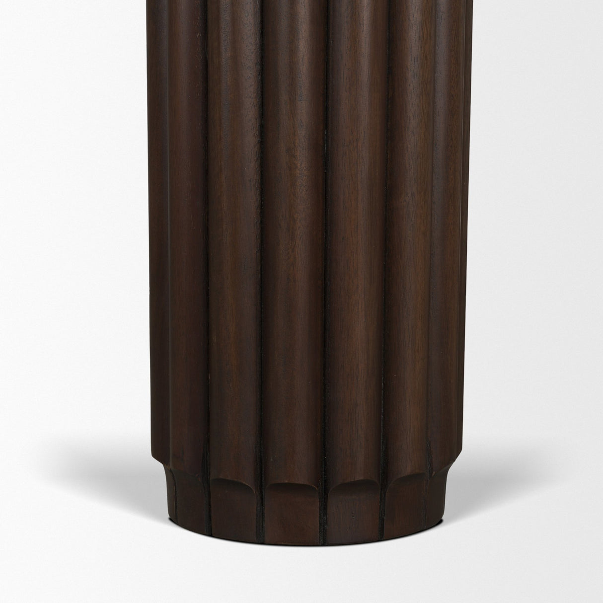 Marbrello Pink Marble Top Dark Brown Fluted Wood Half Moon Console Table Top from Mercana - Luna Furniture