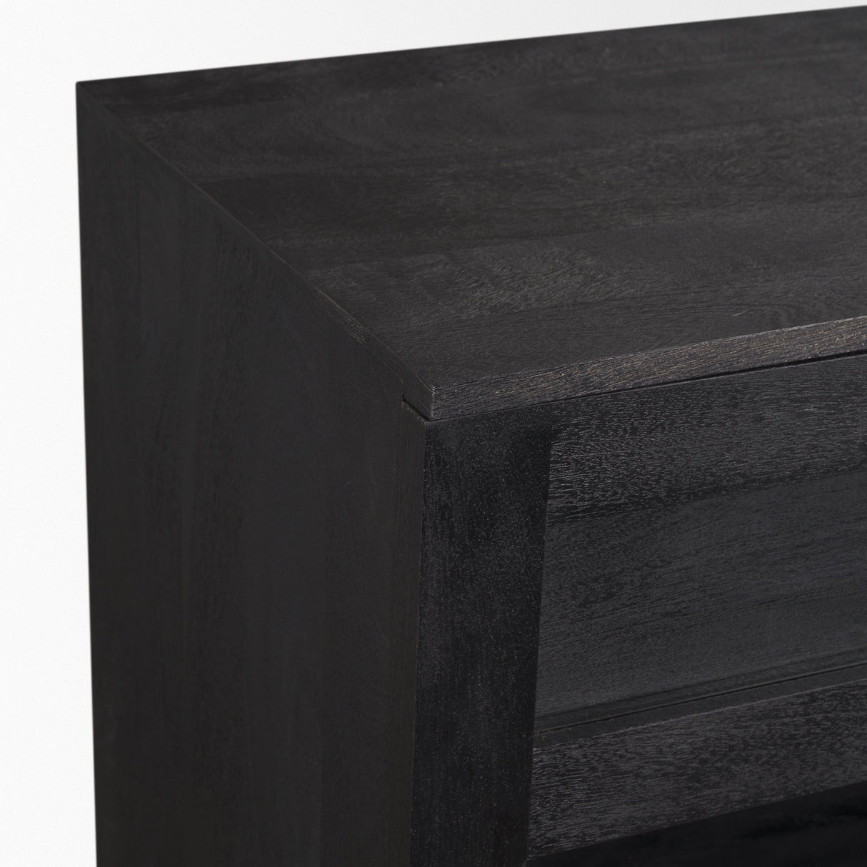 Suri Black Wood w/ Glass 4-Door Closed Sideboard from Mercana - Luna Furniture