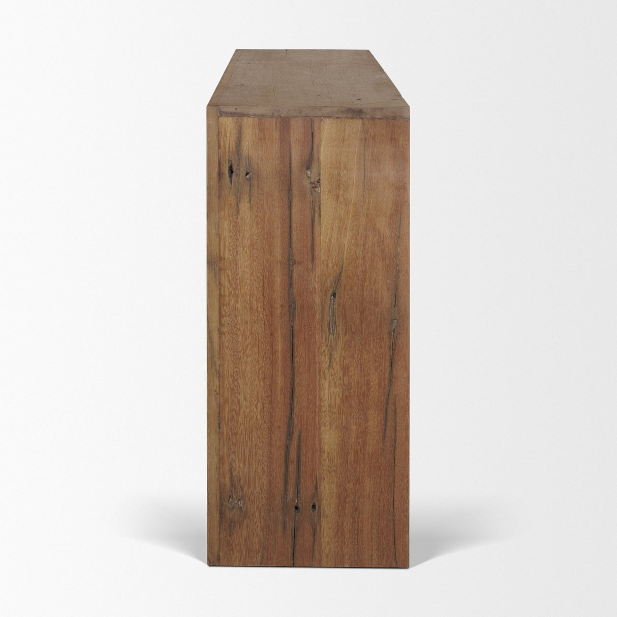Vance Mid-Dark Brown Reclaimed Wood Rounded Console Table from Mercana - Luna Furniture