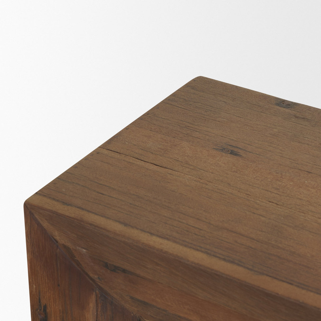 Vance Mid-Dark Brown Reclaimed Wood Rounded Console Table from Mercana - Luna Furniture