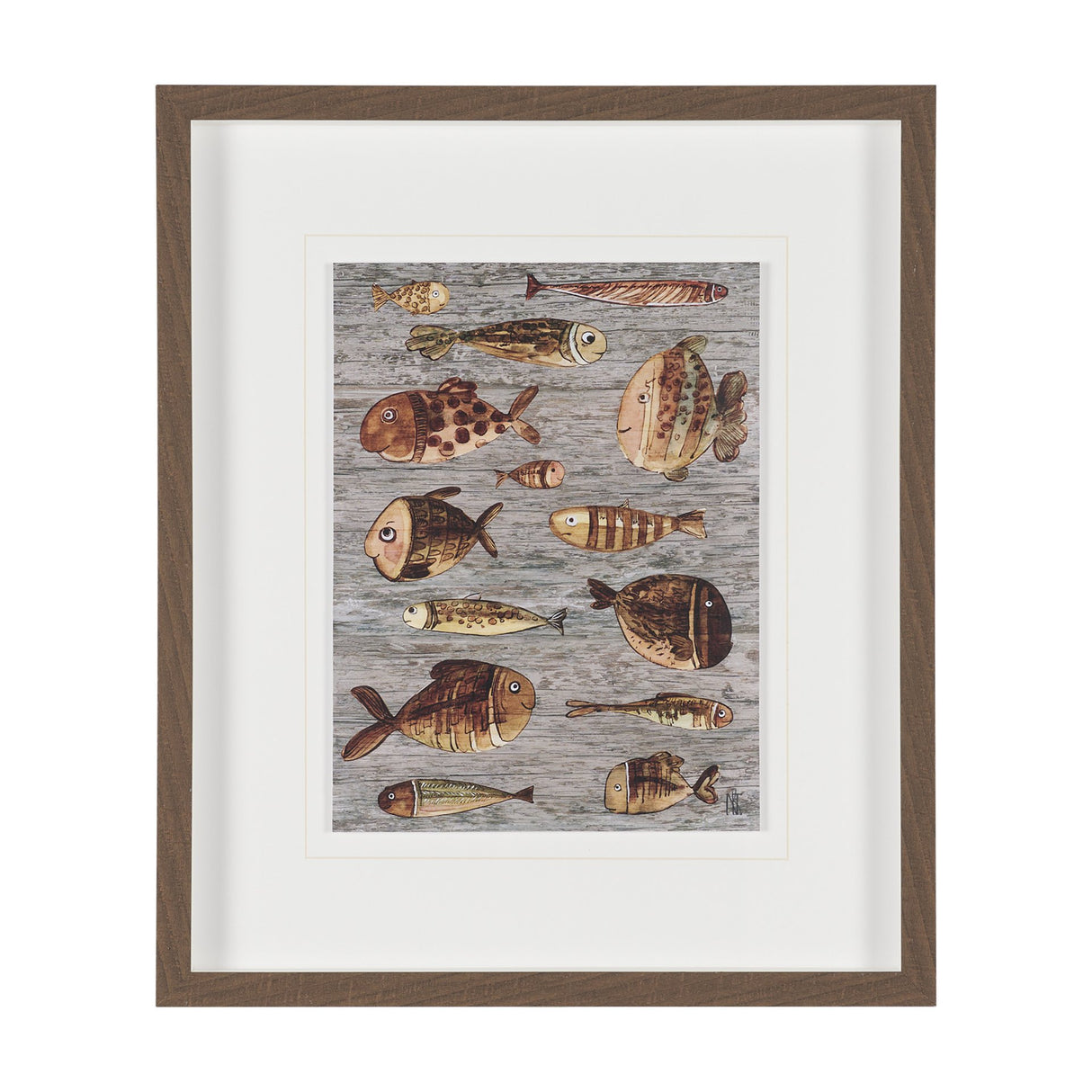 Fish Pattern II by Mercana Studio Hand-Embellished Textured Framed Artwork Matted under Glass from Mercana - Luna Furniture