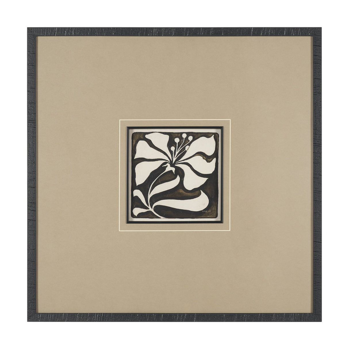 Spanish Tile Dark II by Mercana Studio Textured Framed Artwork Matted under Glass from Mercana - Luna Furniture