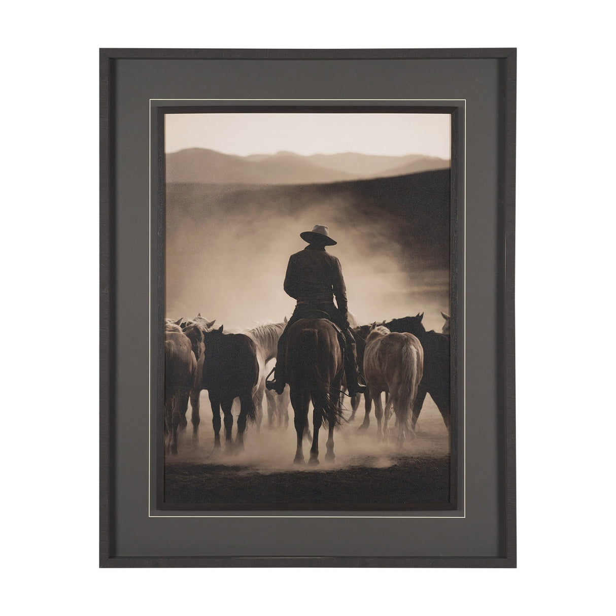 Western Horse Drive by Andreas Magnusson Textured FramedPhoto Print Matted under Glass from Mercana - Luna Furniture