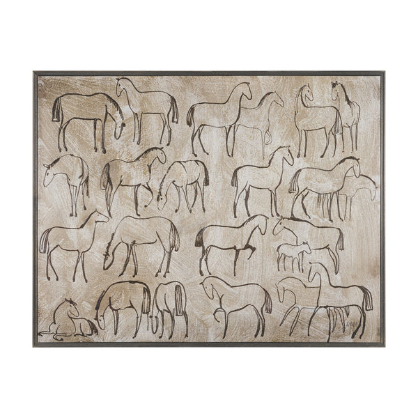 Buckskin by Mercana Studio Hand-Embellished Textured Framed Canvas Artwork