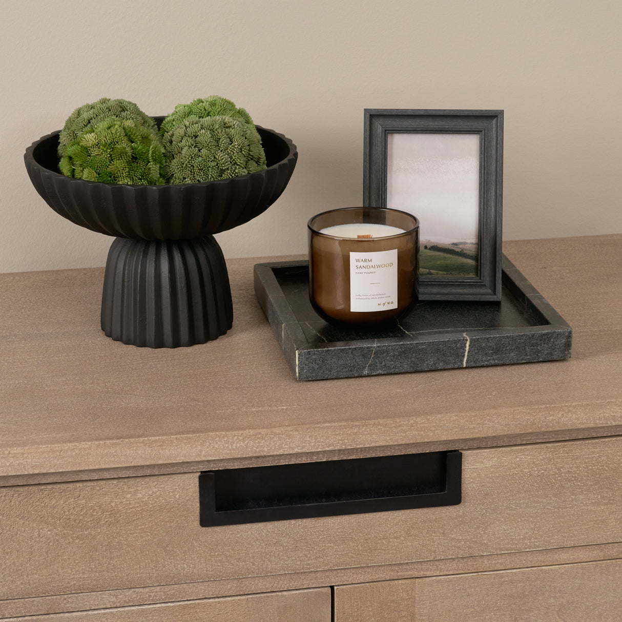 Ciaran Smooth Fluted Matte Black Metal Decorative Bowl from Mercana - Luna Furniture