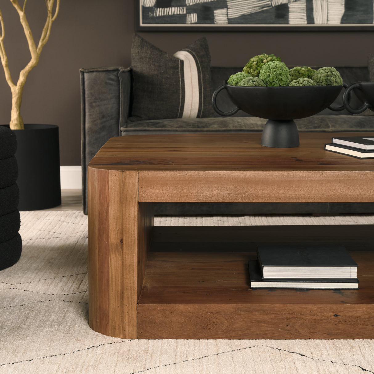 Dunmore Solid Wood Rectangular Open Shelf Coffee Table from Mercana - Luna Furniture