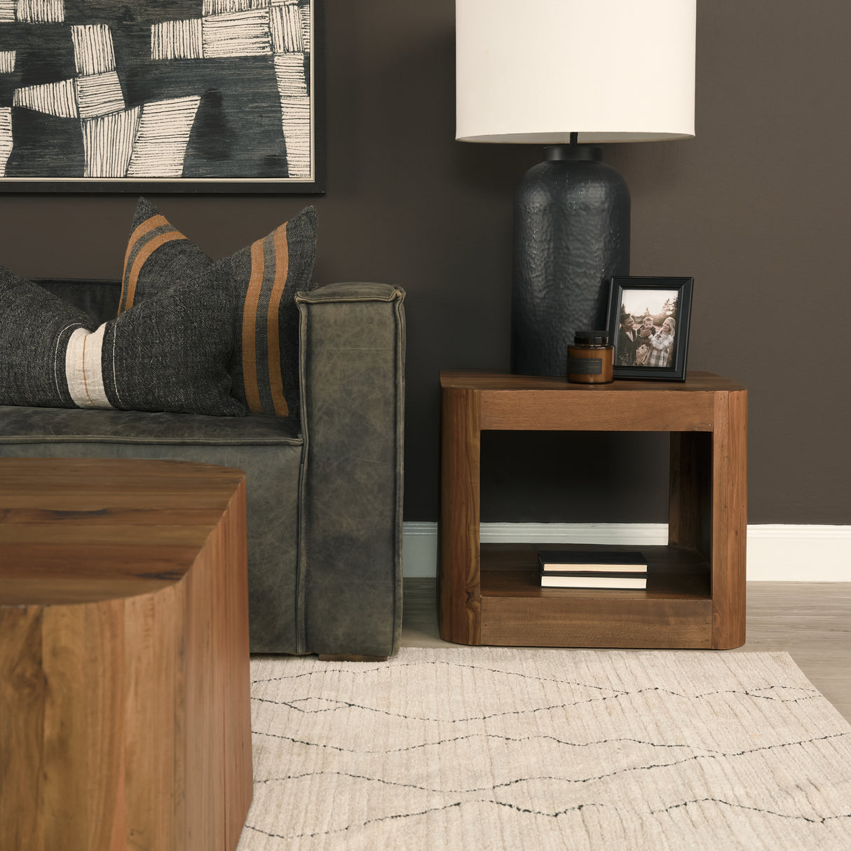 Dunmore Solid Wood Rectangular Open Shelf Side Table from Mercana - Luna Furniture