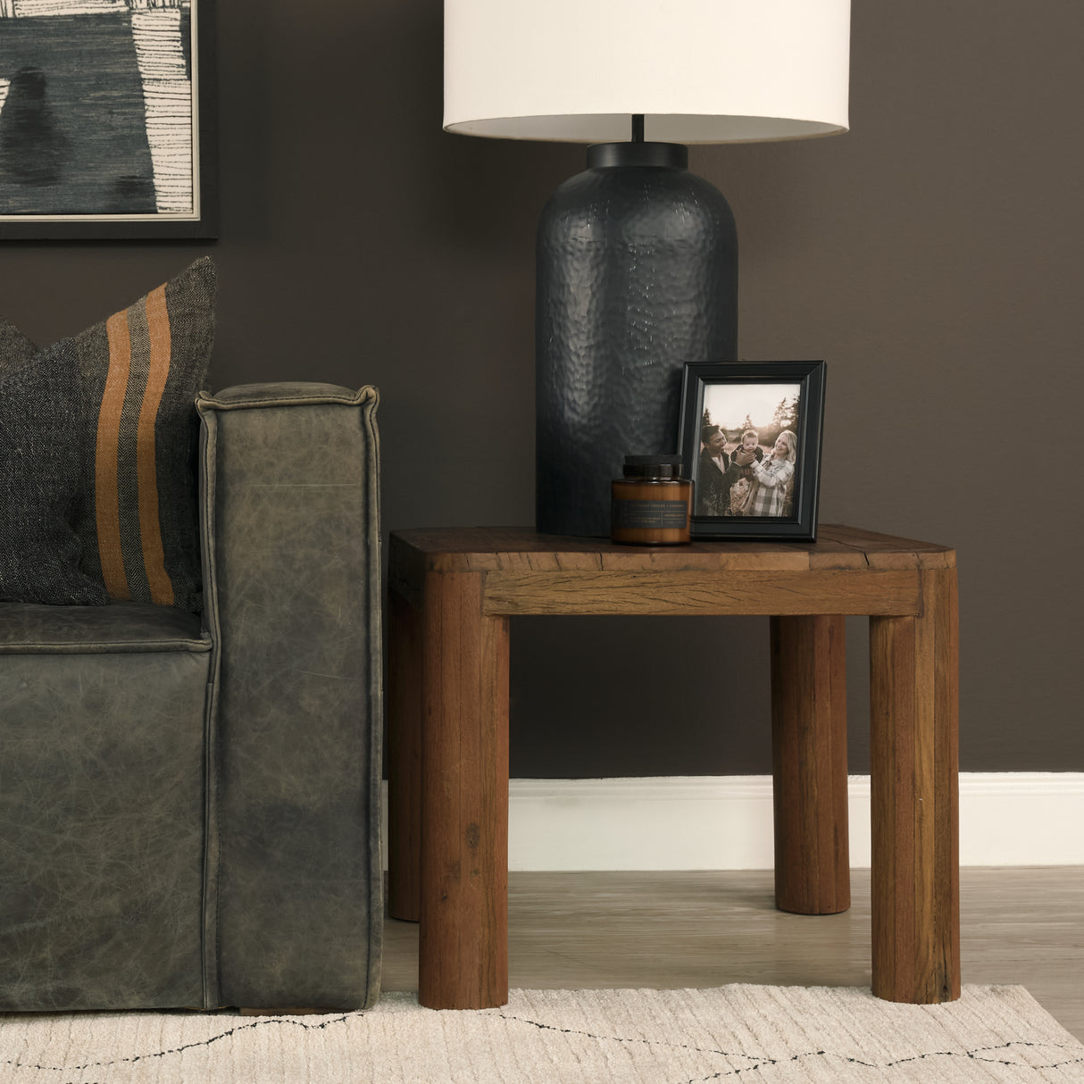 Hewitt Square Smooth Reclaimed Wood Side Table from Mercana - Luna Furniture