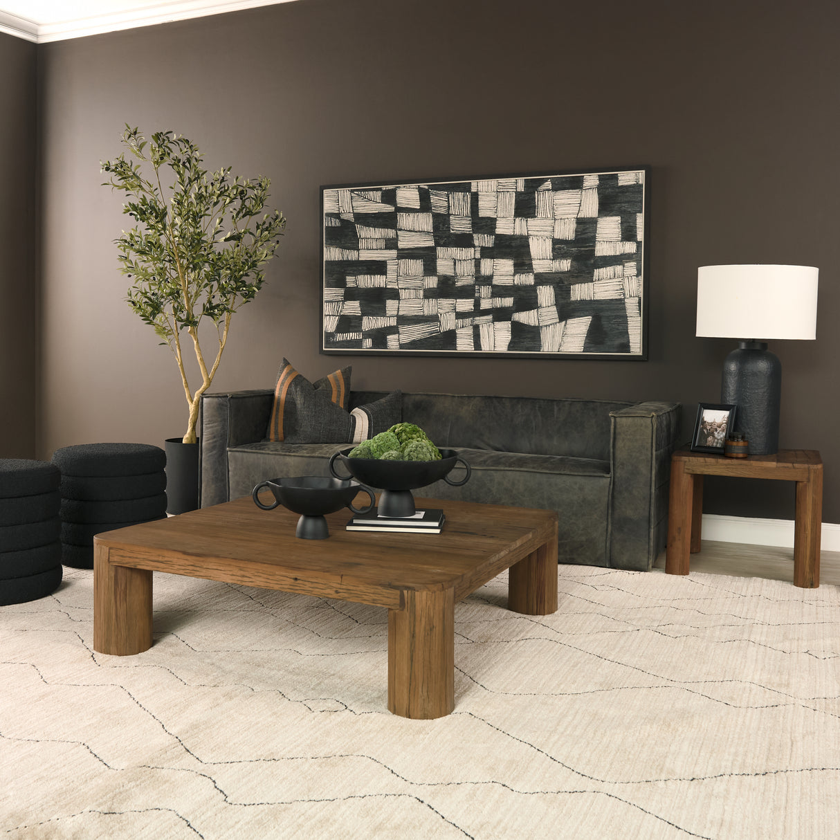Hewitt Square Smooth Reclaimed Wood Side Table from Mercana - Luna Furniture