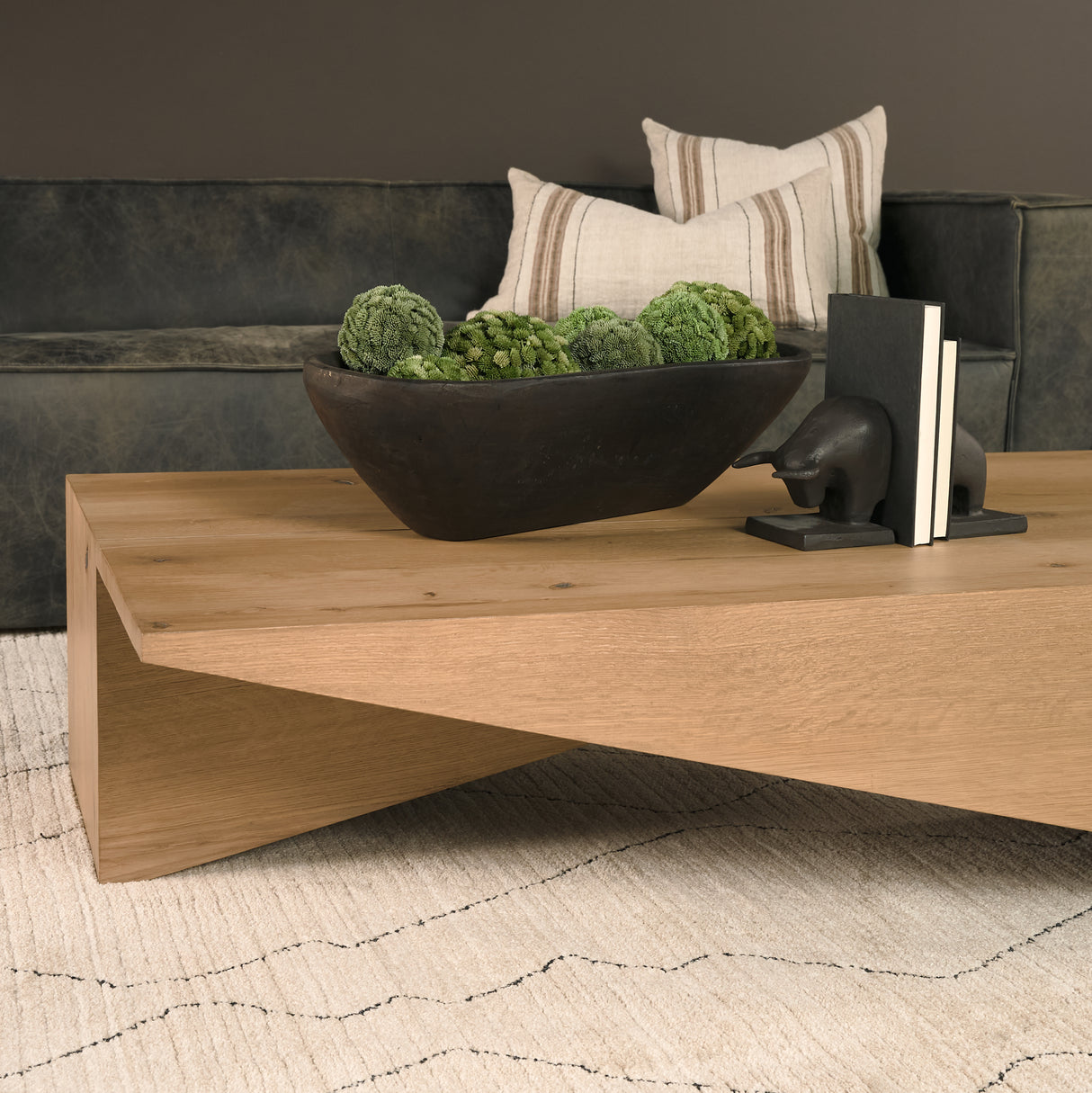 West Light Brown Oak Wood Rectangular Coffee Table from Mercana - Luna Furniture