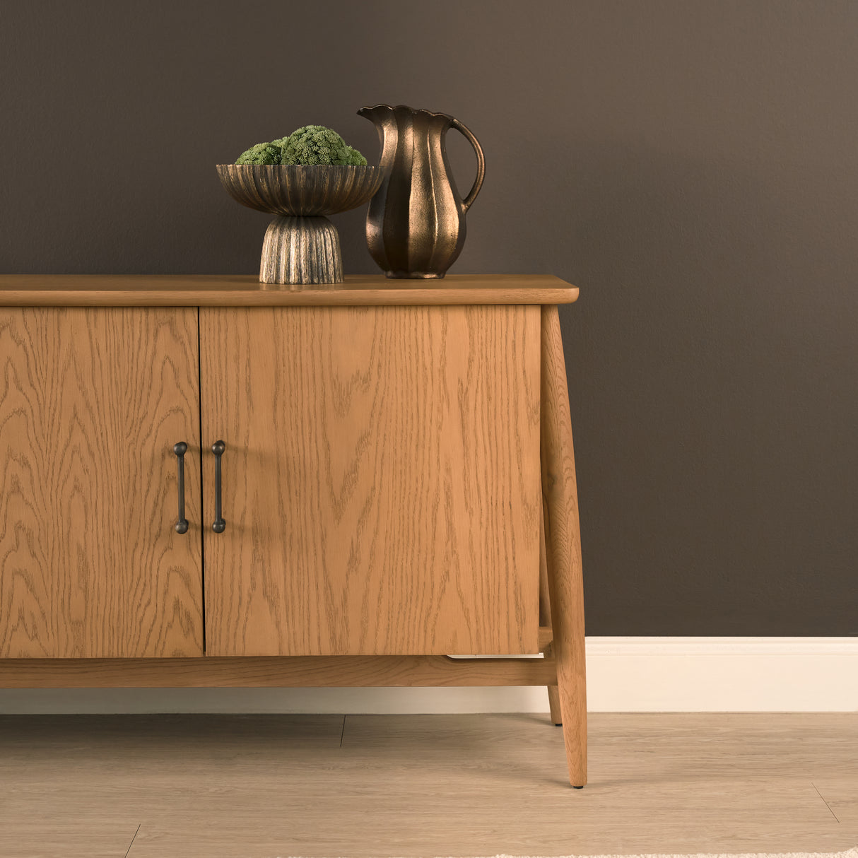 Hollis Warm Brown Wood 4-Door Closed Sideboard from Mercana - Luna Furniture