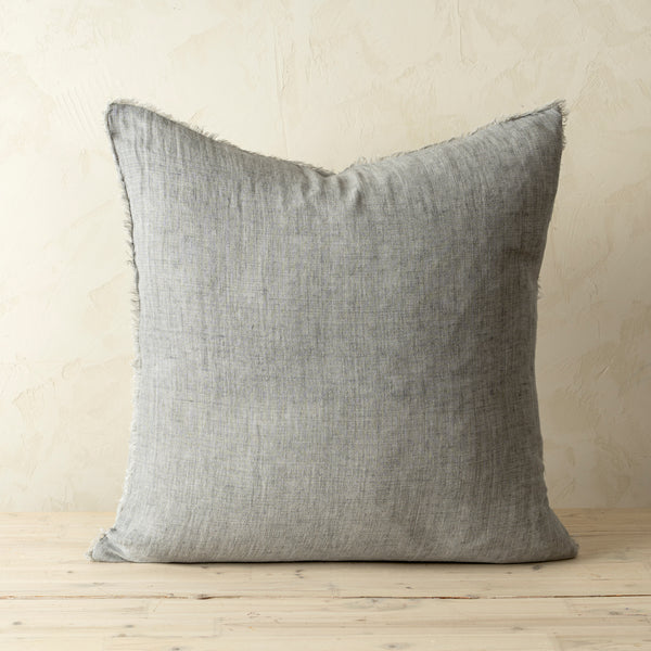 24x24 Lina Linen Pillow Grey Cover, Set of 2