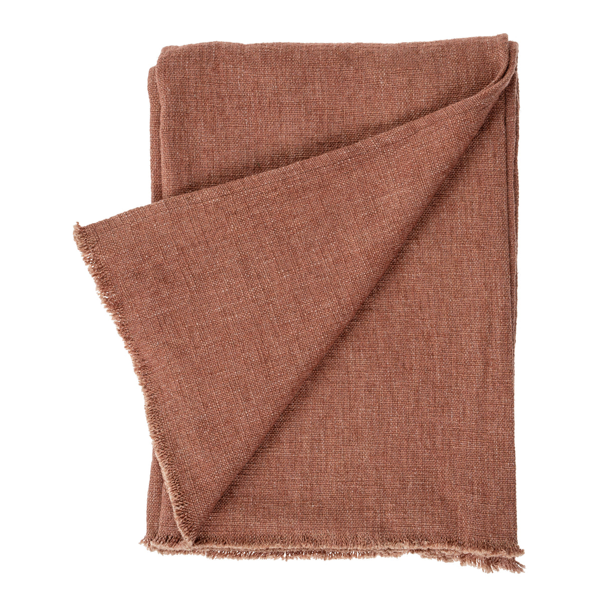 Selena Linen End of Bed Blanket, Brick, Set of 2 from Mercana - Luna Furniture