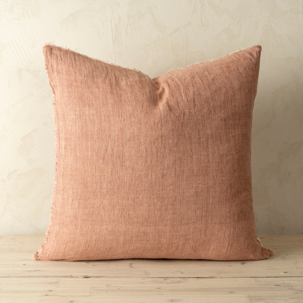 24x24 Lina Linen Pillow Redwood Cover, Set of 2