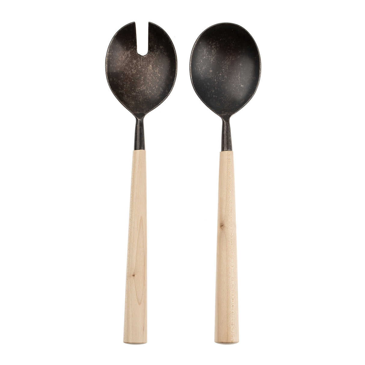 Maple Wood Salad Servers S/2, Tumbled Black, Set of 4 from Mercana - Luna Furniture