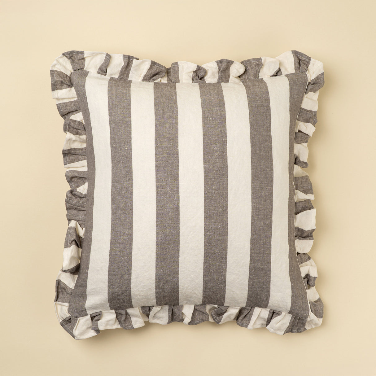 Ruffle 20x20 Thick Stripe Pillow, Grey w/Filler, Set of 2 from Mercana - Luna Furniture