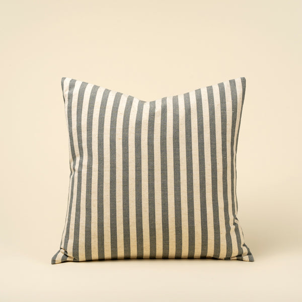 Narrow Stripe 20x20 Pillow Slate Grey Cover w/Fill, Set of 2