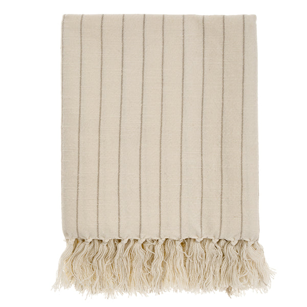 Pinstripe Hammam Bath Towel, Stone, Set of 2