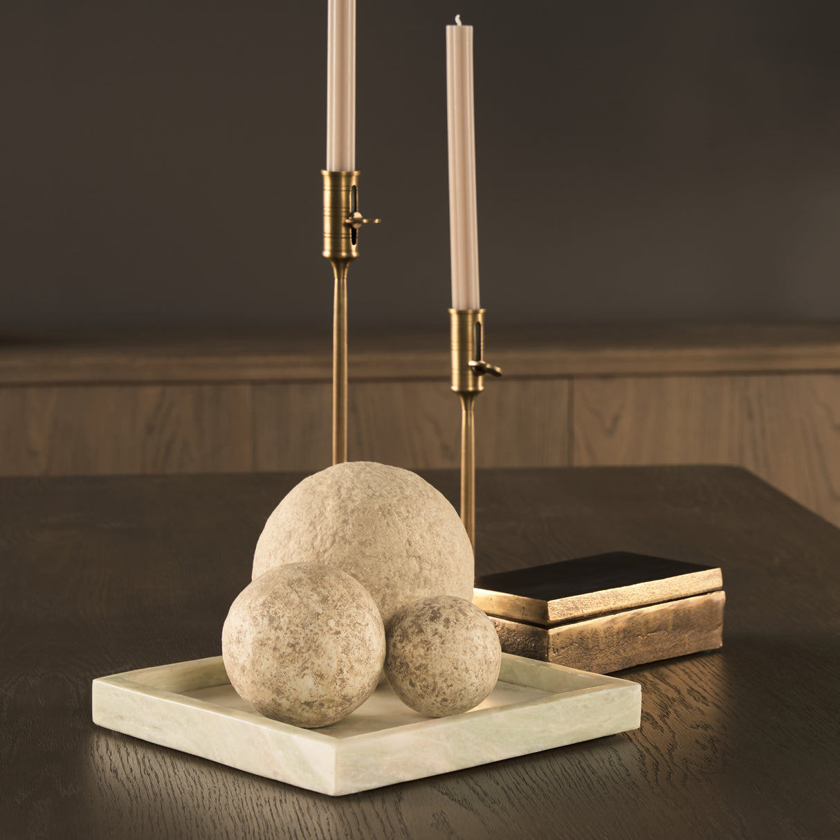 Stratus Gray Marble Square Decorative Tray from Mercana - Luna Furniture