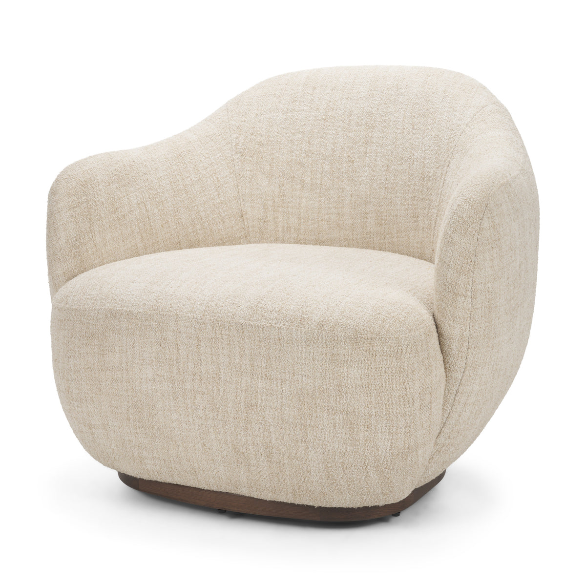 Hudson Oatmeal Fabric Upholstered Swivel Chair from Mercana - Luna Furniture