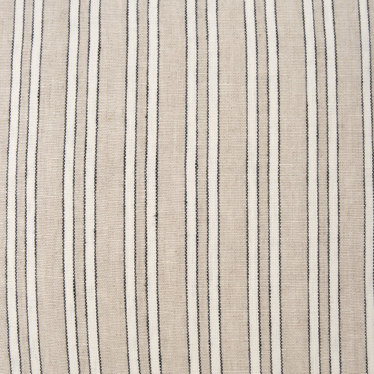 Jaxon 22x22 Beige/Black Striped Cotton-Linen Square Pillow Cover w/Down Filler, Set of 2 from Mercana - Luna Furniture