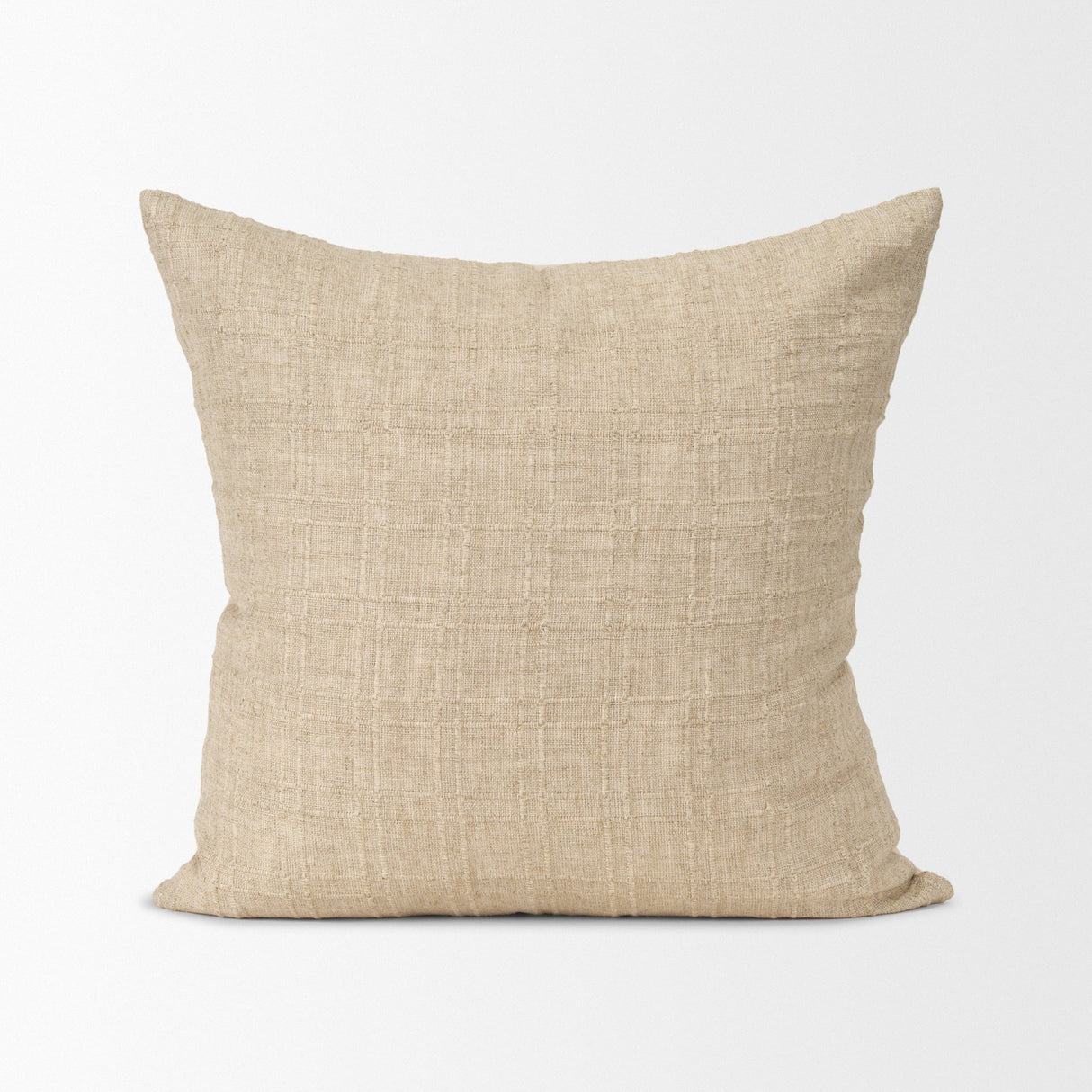 Jeren 22x22 Beige Cotton Linen Square Pillow Cover w/Down Filler, Set of 2 from Mercana - Luna Furniture