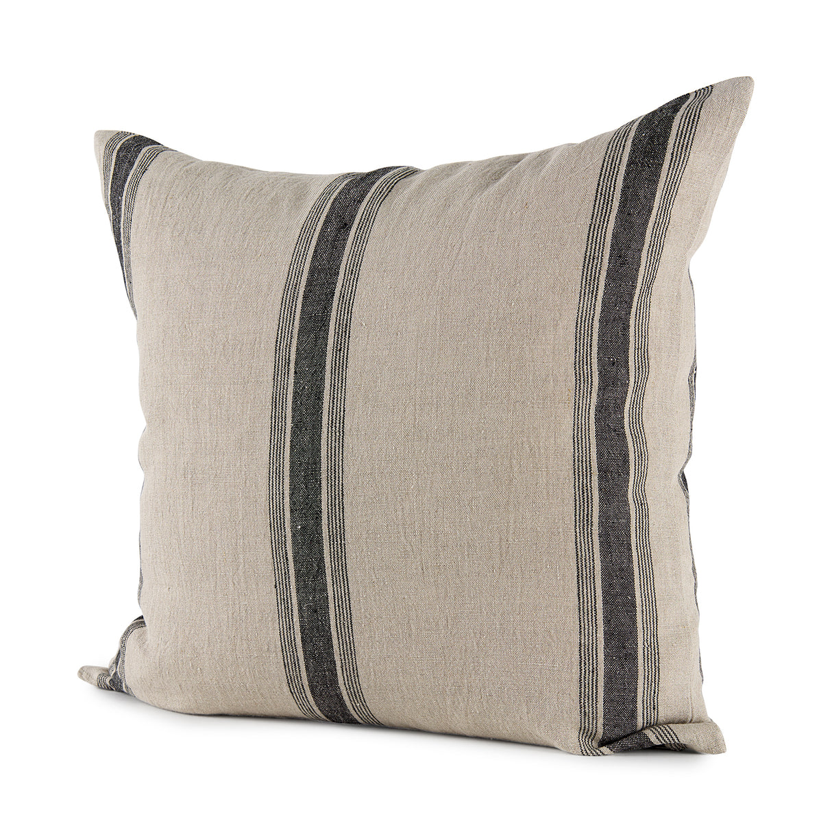 Hattie 20x20 Beige/Black Fabric Striped Pillow Cover w/Non-Allergen Filler, Set of 2 from Mercana - Luna Furniture