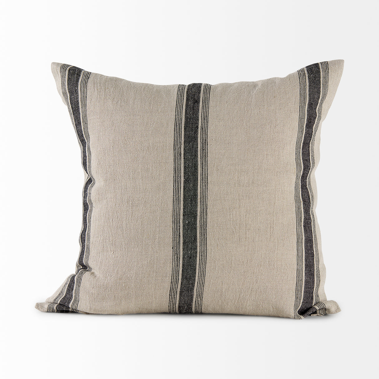 Hattie 20x20 Beige/Black Fabric Striped Pillow Cover w/Non-Allergen Filler, Set of 2 from Mercana - Luna Furniture