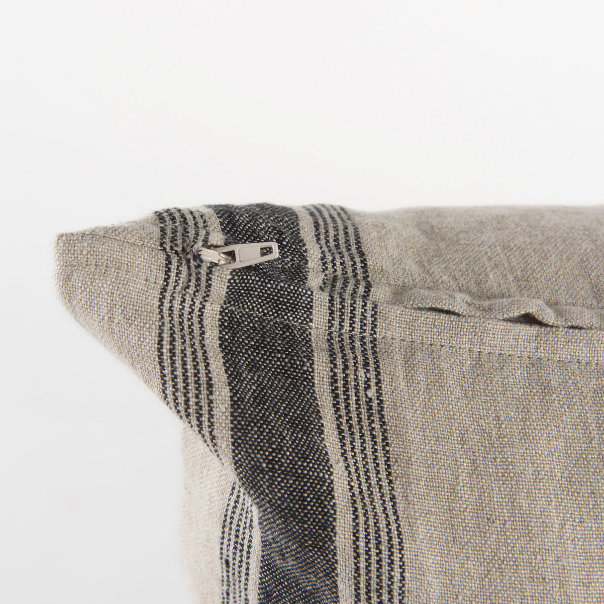Hattie 20x20 Beige/Black Fabric Striped Pillow Cover w/Non-Allergen Filler, Set of 2 from Mercana - Luna Furniture