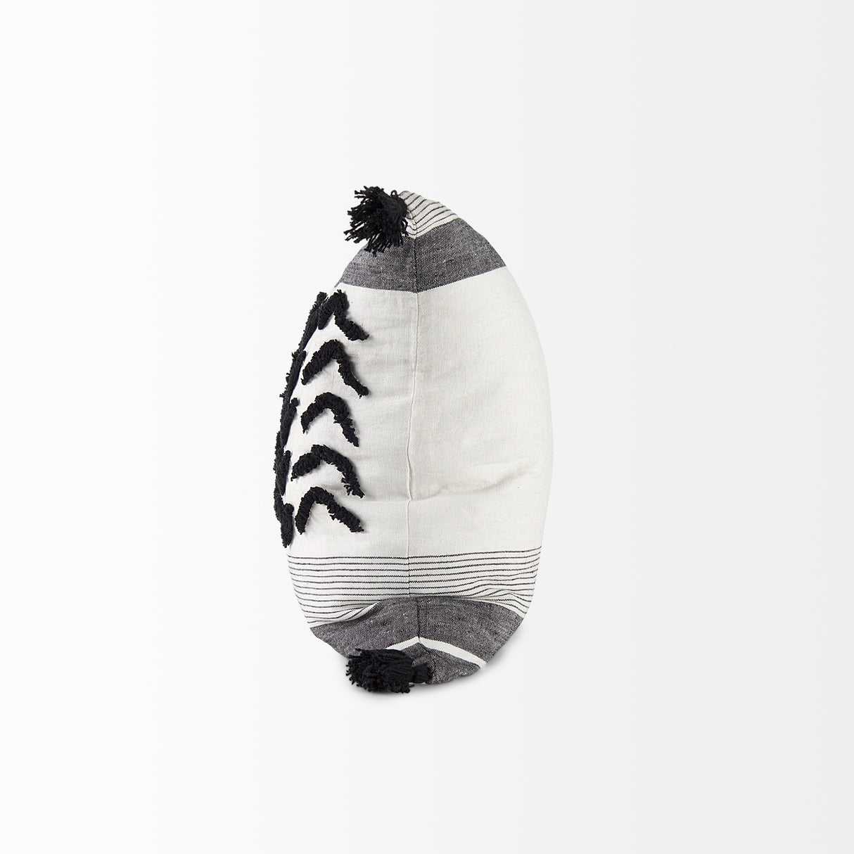 Kimia 20x20 White/Black Fabric Fringed Pillow Cover w/Non-Allergen Filler, Set of 2 from Mercana - Luna Furniture