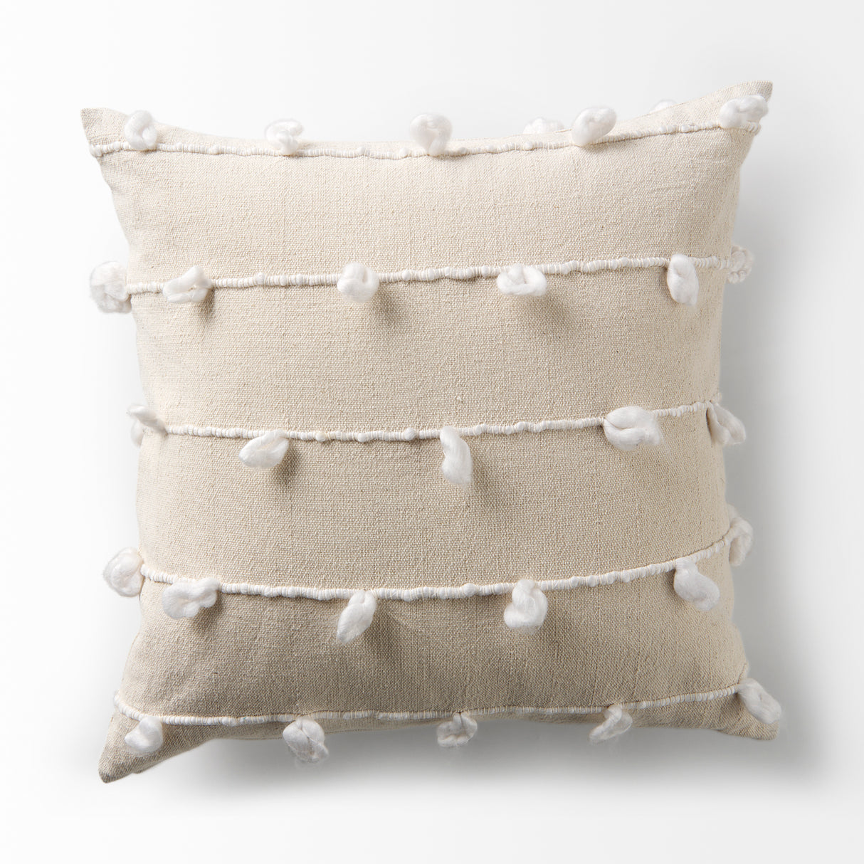 Erica 20x20 Cream With White Detail Pillow Cover w/Non-Allergen Filler, Set of 2 from Mercana - Luna Furniture