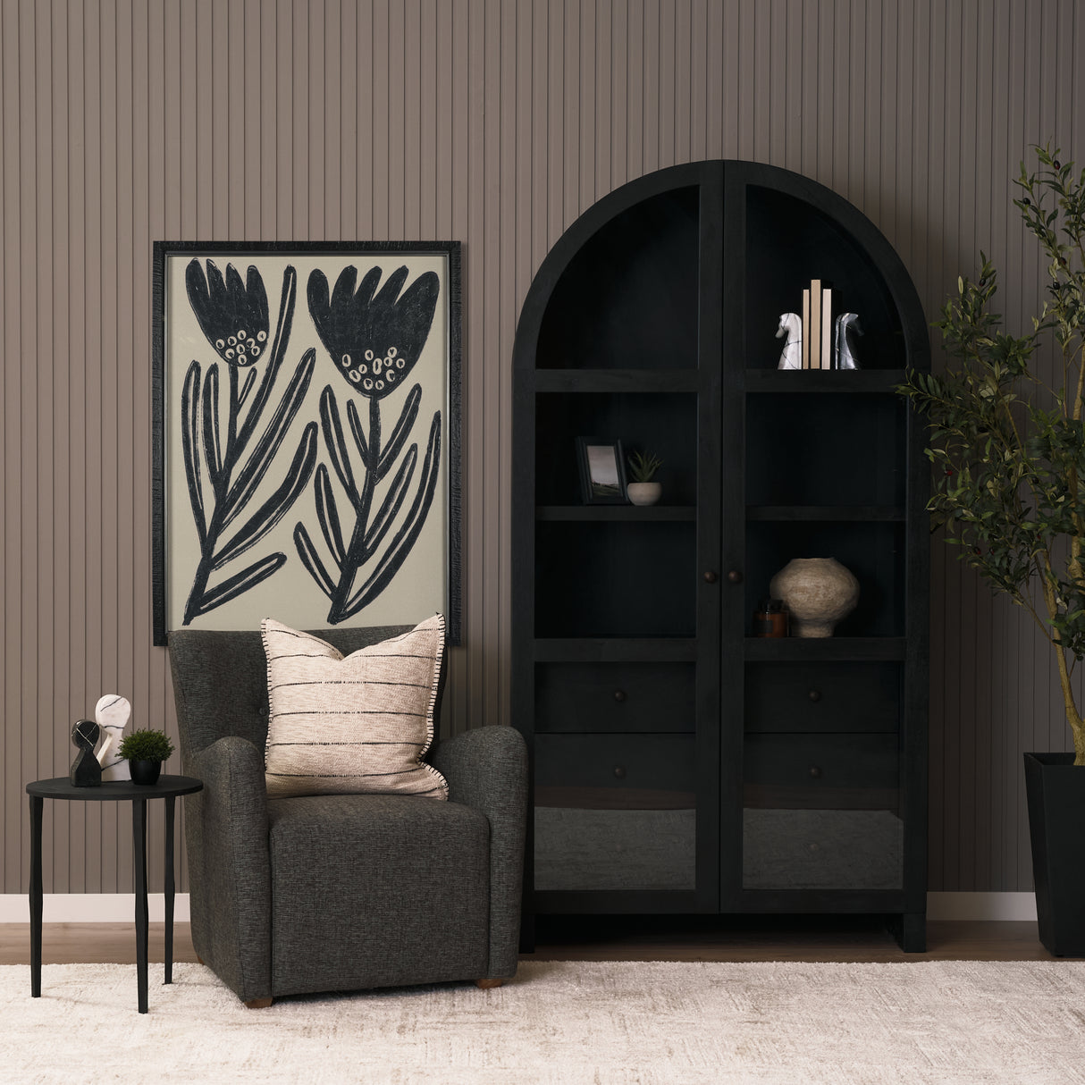 Timothy 16.0L x 16.0W X 20.0H Ebony Black Iron Side Table from Mercana - Luna Furniture