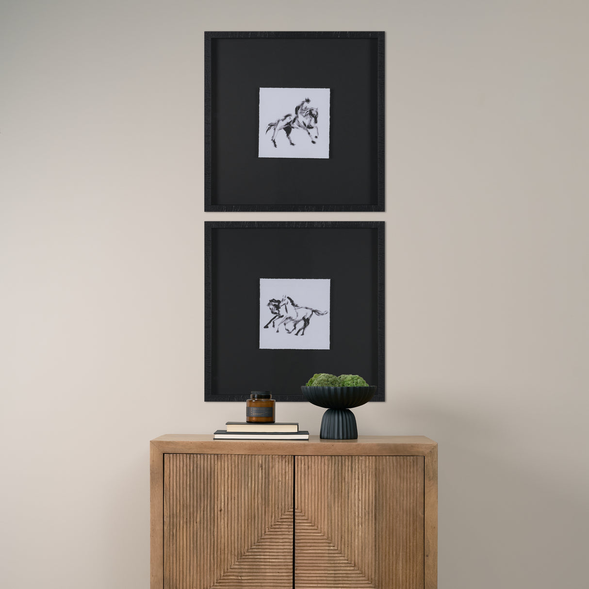 Fluid Gallop by Santhosh ch Hand-Embellished Framed Artwork Matted under Glass from Mercana - Luna Furniture