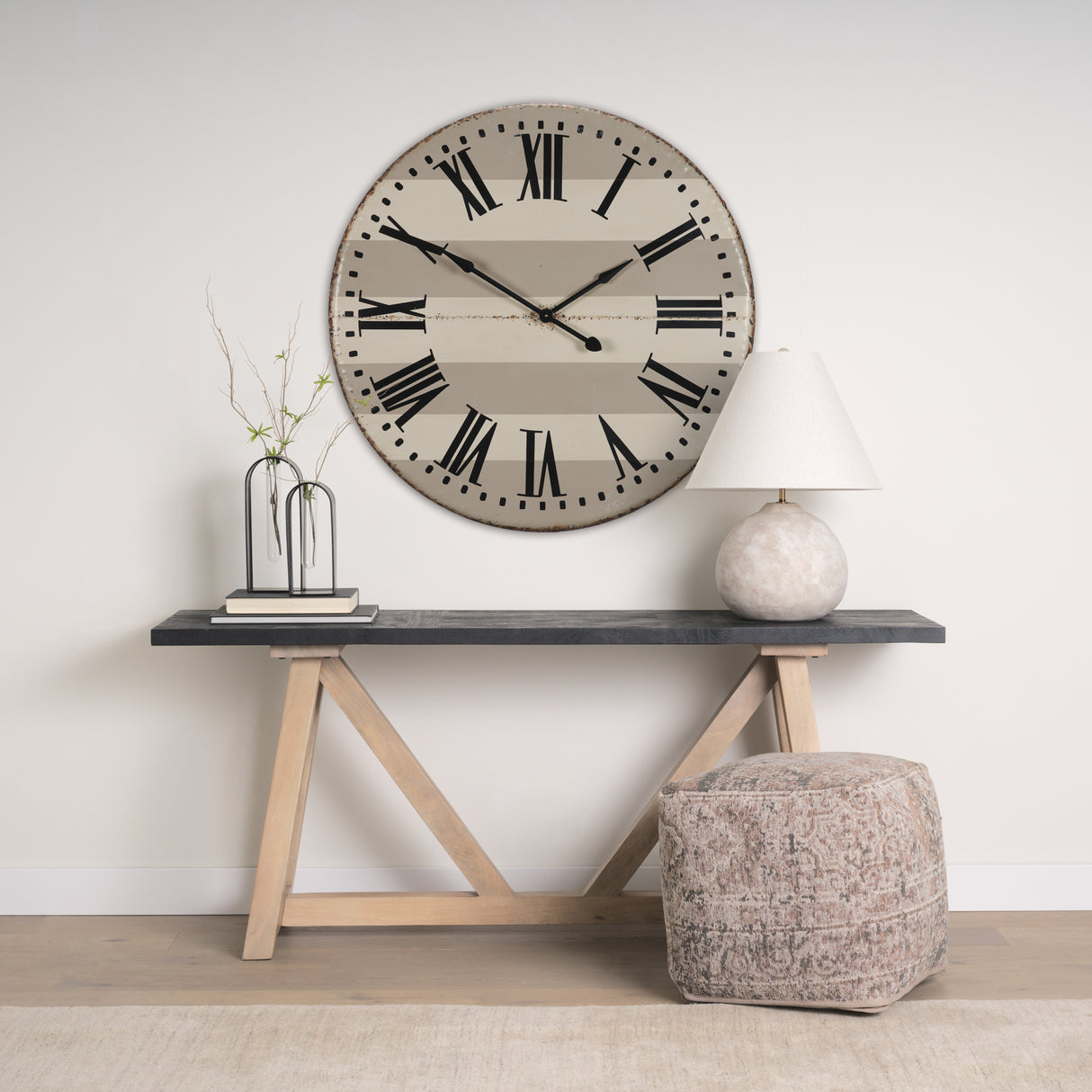 Belton 41.5" Round Oversize Farmhouse Wall Clock from Mercana - Luna Furniture