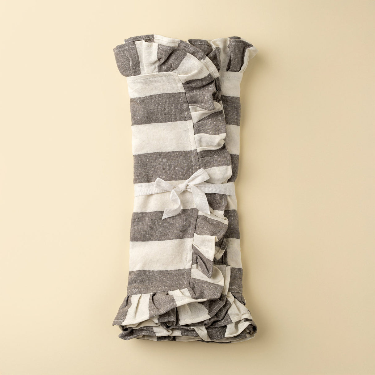 Ruffle Thick Stripe Table Runner - 112"L, Grey, Set of 2 from Mercana - Luna Furniture