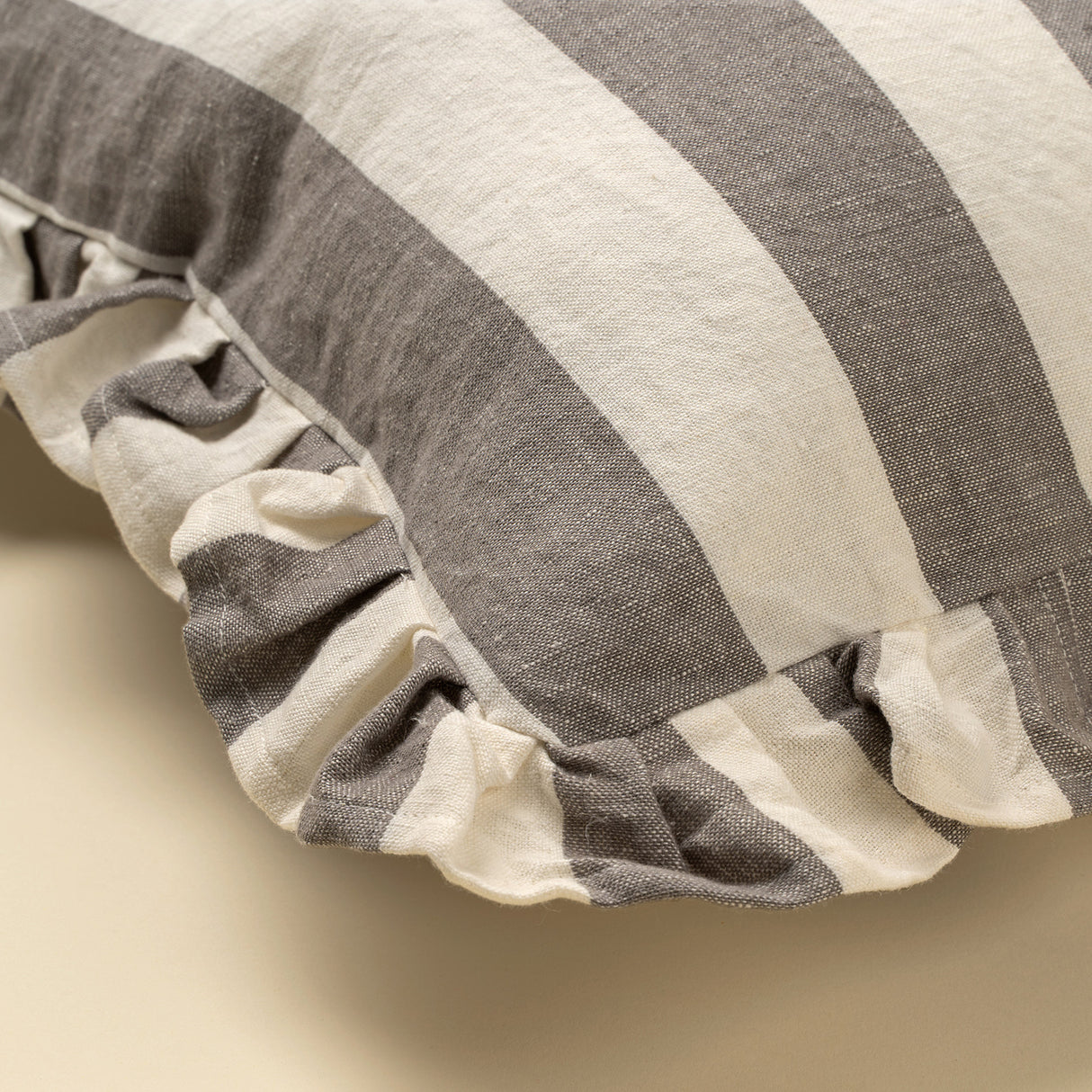 Ruffle 20x20 Thick Stripe Pillow, Grey w/Filler, Set of 2 from Mercana - Luna Furniture