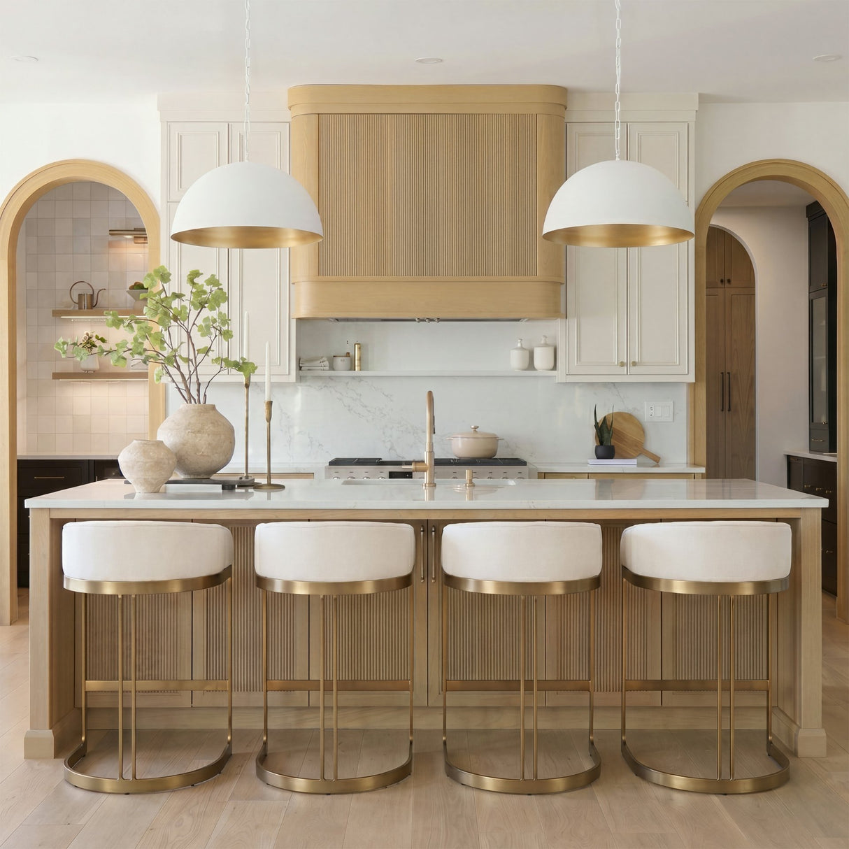 Hollyfield II Cream Fabric Seat W/ Gold Metal Base Counter Stool from Mercana - Luna Furniture