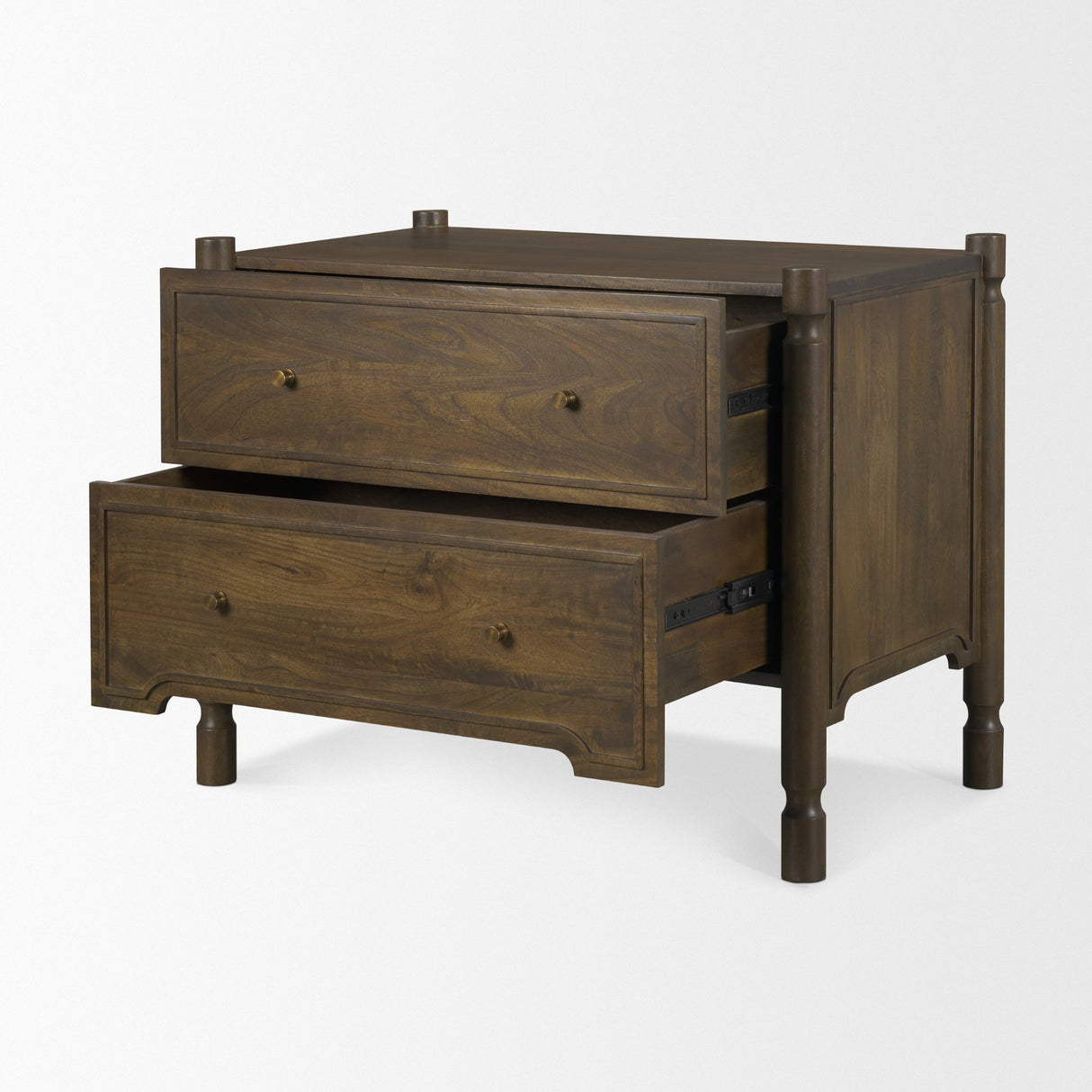 Phil Dark Brown Wood 2 Drawer Accent Cabinet from Mercana - Luna Furniture