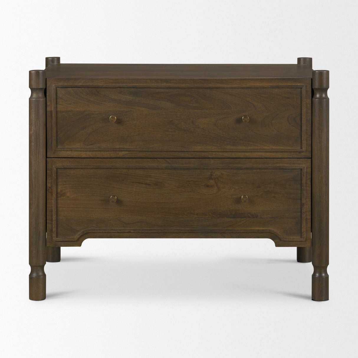 Phil Dark Brown Wood 2 Drawer Accent Cabinet from Mercana - Luna Furniture