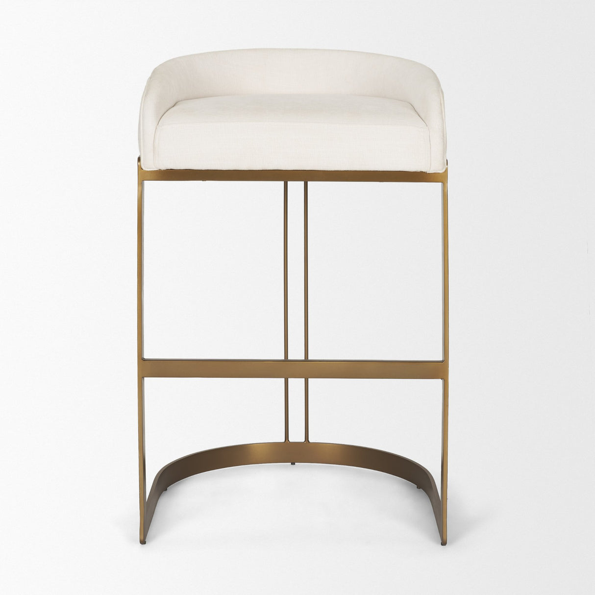 Hollyfield II Cream Fabric Seat W/ Gold Metal Base Bar Stool from Mercana - Luna Furniture