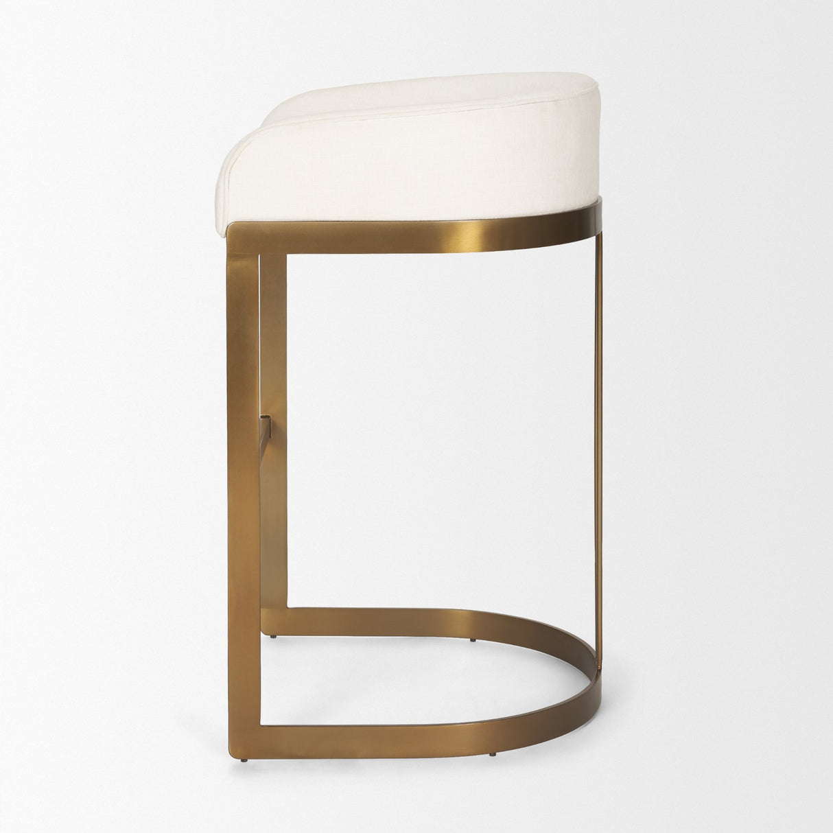 Hollyfield II Cream Fabric Seat W/ Gold Metal Base Bar Stool from Mercana - Luna Furniture