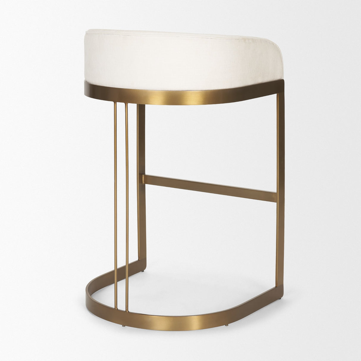 Hollyfield II Cream Fabric Seat W/ Gold Metal Base Bar Stool from Mercana - Luna Furniture