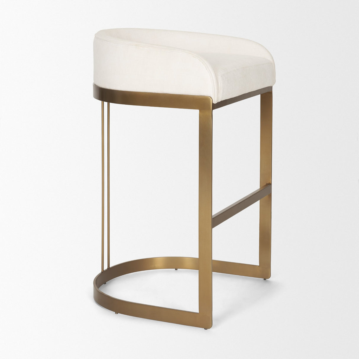 Hollyfield II Cream Fabric Seat W/ Gold Metal Base Bar Stool from Mercana - Luna Furniture