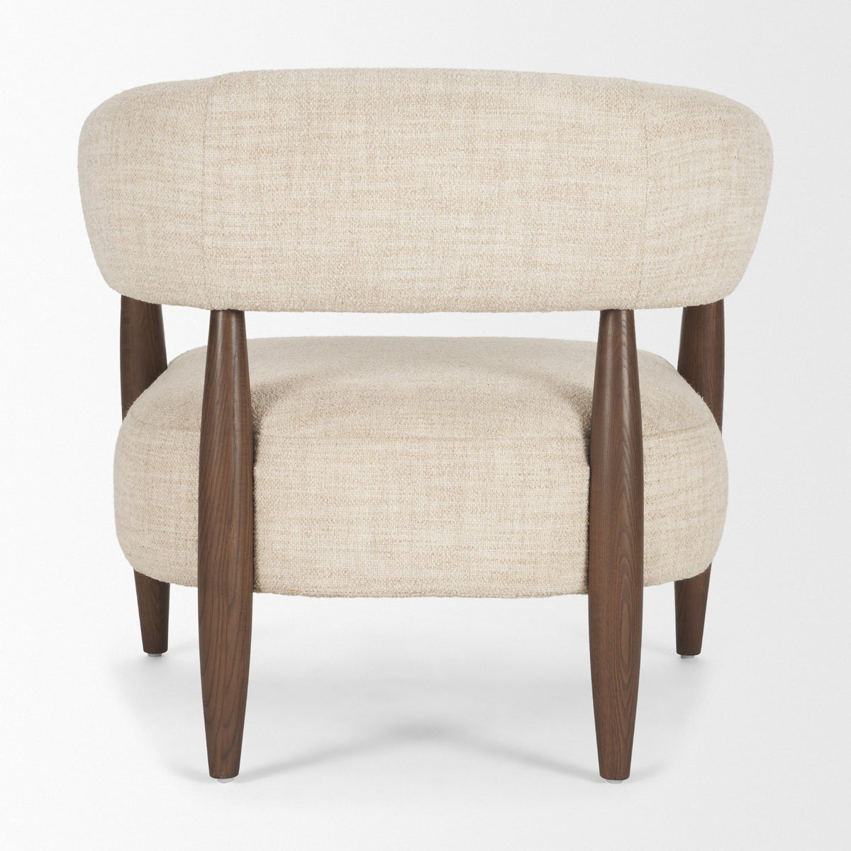Lewis Oatmeal Fabric w/ Brown Wood Open Back Accent Chair from Mercana - Luna Furniture