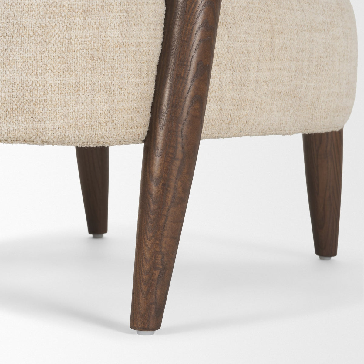 Lewis Oatmeal Fabric w/ Brown Wood Open Back Accent Chair from Mercana - Luna Furniture
