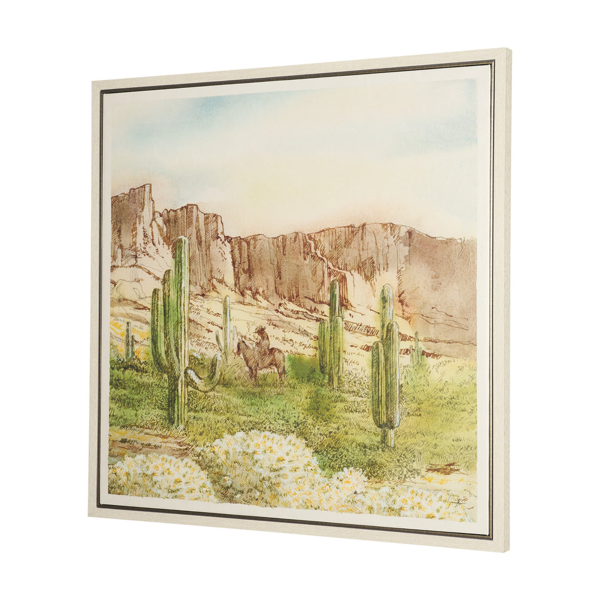 Cactus Country II by Mercana Studio Hand-Embellished Textured Framed Canvas Artwork from Mercana - Luna Furniture