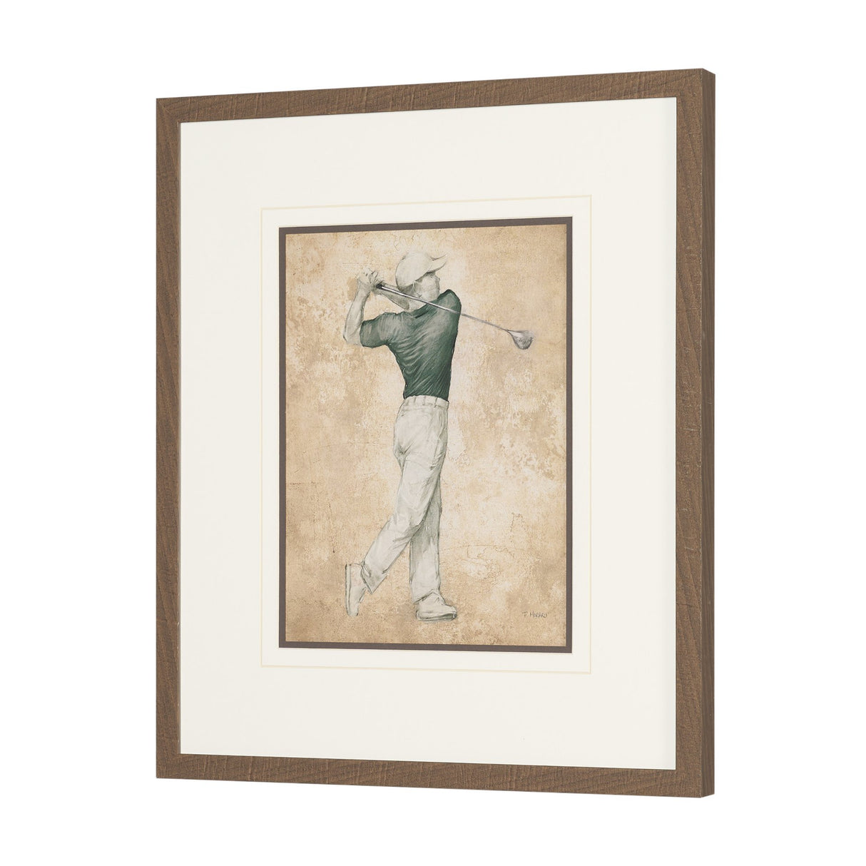 Golf Swing I by Mercana Studio Hand-Embellished Framed Artwork Matted under Glass from Mercana - Luna Furniture