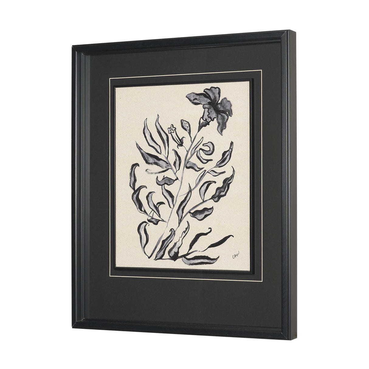 Pandora Plant by Cristina Bartl Villa Hand-Embellished Textured Framed Artwork Matted under Glass from Mercana - Luna Furniture